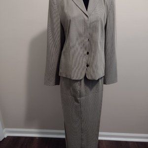 Norton McNaughton, Size-12, 2pc Pant Suit, Black-Beige Checker Print